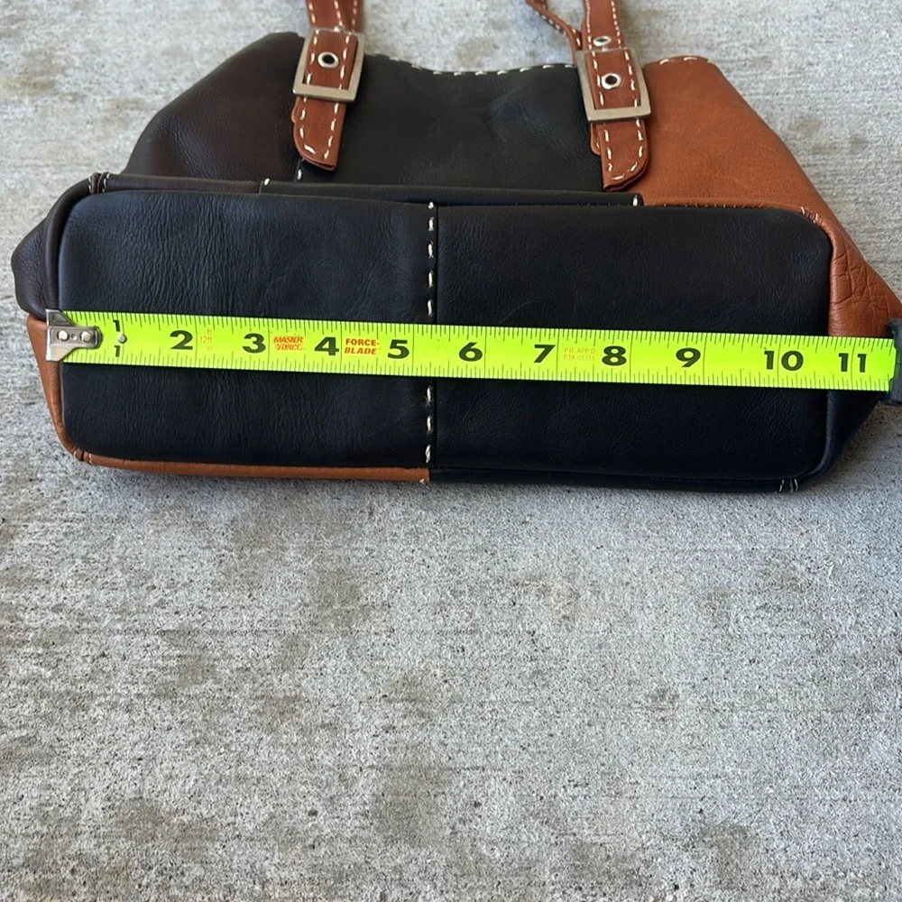Lavive Leather Black and Brown Shoulder Bag